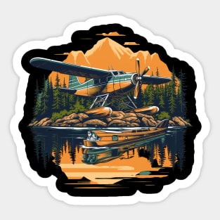 Nothing beats a scenic journey on a docked floatplane in the wilderness Sticker